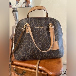 NWOT Calvin Klein Monogram Logo Satchel Purse
